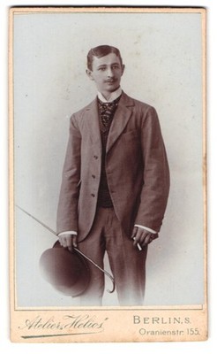 Photograph Alfred Lehmann, Berlin-S., Oranien-Strasse 155, portrait young man 