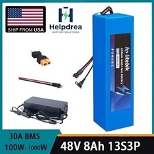 48V 8Ah Lithium Ebike Battery Pack for 250W 1000W Electric Bicycle Motor 30A BMS