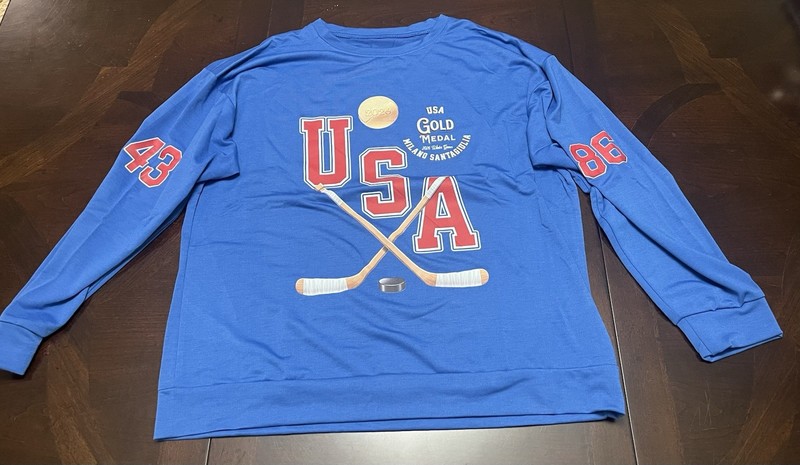 Usa Winter Sports - Ice Hockey Team Tribute Mens Crewneck Long sleeve Shirt XL