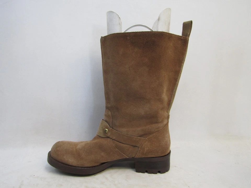 Botas de moda Ralph Lauren para mujer talla 10 M marrón gamuza hebilla media pantorrilla Foto 2 de 4