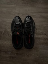 New PRADA Americans Cup Original Sneaker Men Shoes Size 11 EU 44 Black Leather