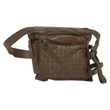 BOTTEGA VENETA INTRECCIATO Waist bag Leather Brown 121604 Auth bs23917