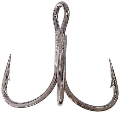 Mustad KVD Elite Triple Grip Treble 2X Short 1X Strong, 8, Black Nickel
