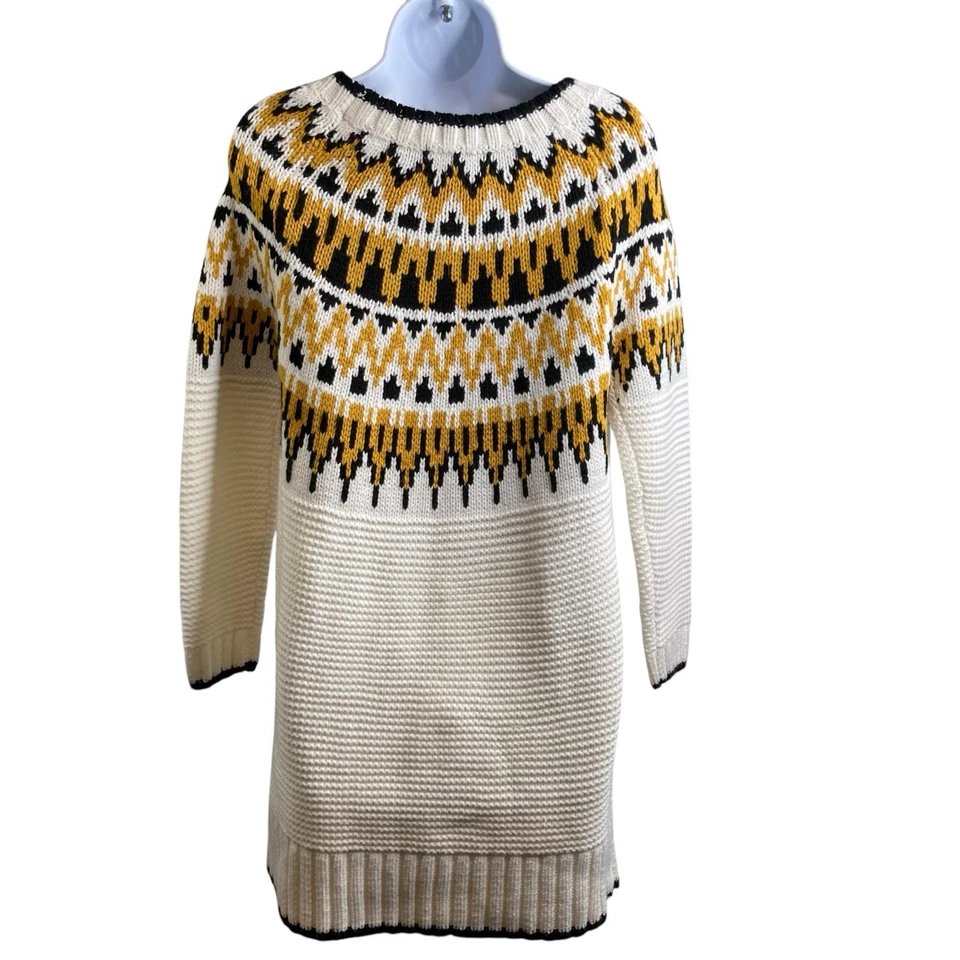 Vestido Suéter Anthropologie MINKPINK Imogen Fair Isle Talla XS Gran Tamaño Grueso Foto 2 de 4