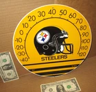 PITTSBURGH STEELERS Vintage Thermometer Face -12" Sign NFL FOOTBALL PENNSYLVANIA