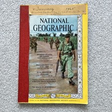 National Geographic Jan 1965 cover has been repaired, inside is fine.