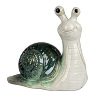 Dekofigur Schnecke Steinoptik L. 26Cm Grau GrüN Aus Steinzeug Formano S26