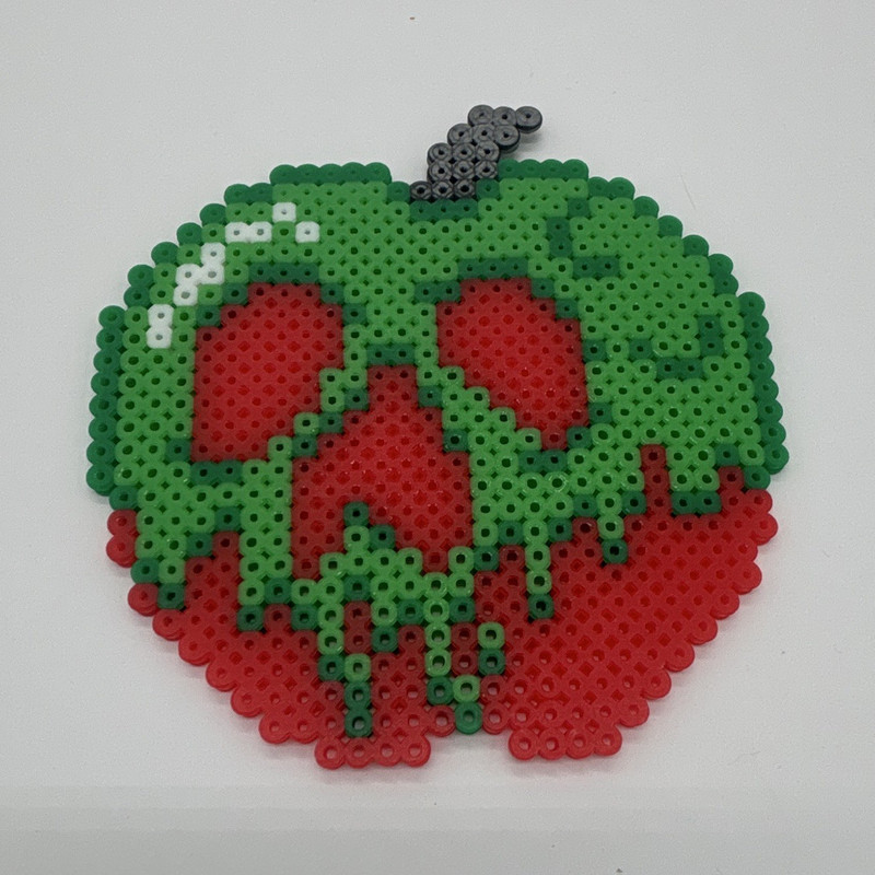 Handmade Fused Bead Pixel Art Strawberry Skull Wall Decor, MPN Raphael