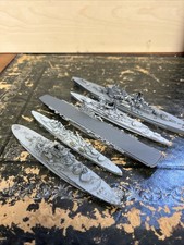 Vintage Metal Battleships X5 Collectable War Toys