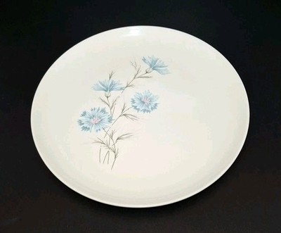 Vtg Taylor Smith & Taylor 10'' Dinner Plate Boutonniere Ever Yours Blue China +++