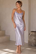 Vintage Y2K Victoria s Secret 100 Silk Maxi Long Nightgown Lavender S Slip