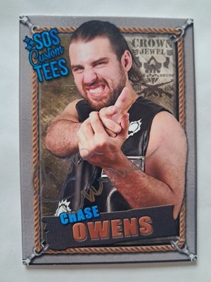 2019 SOS Custom Tees Exclusive Chase Owens Signed Ring Worn Trunks Card /75 #12