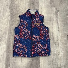 Buffalo David Bitton Girls Floral Puffer Vest Sherpa Lined Reversible Size 7/8