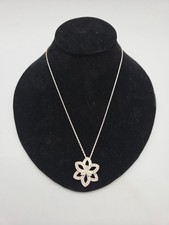 DBJ Sterling Silver CZ Snowflake 1in Pendant 17" Necklace 7.57g