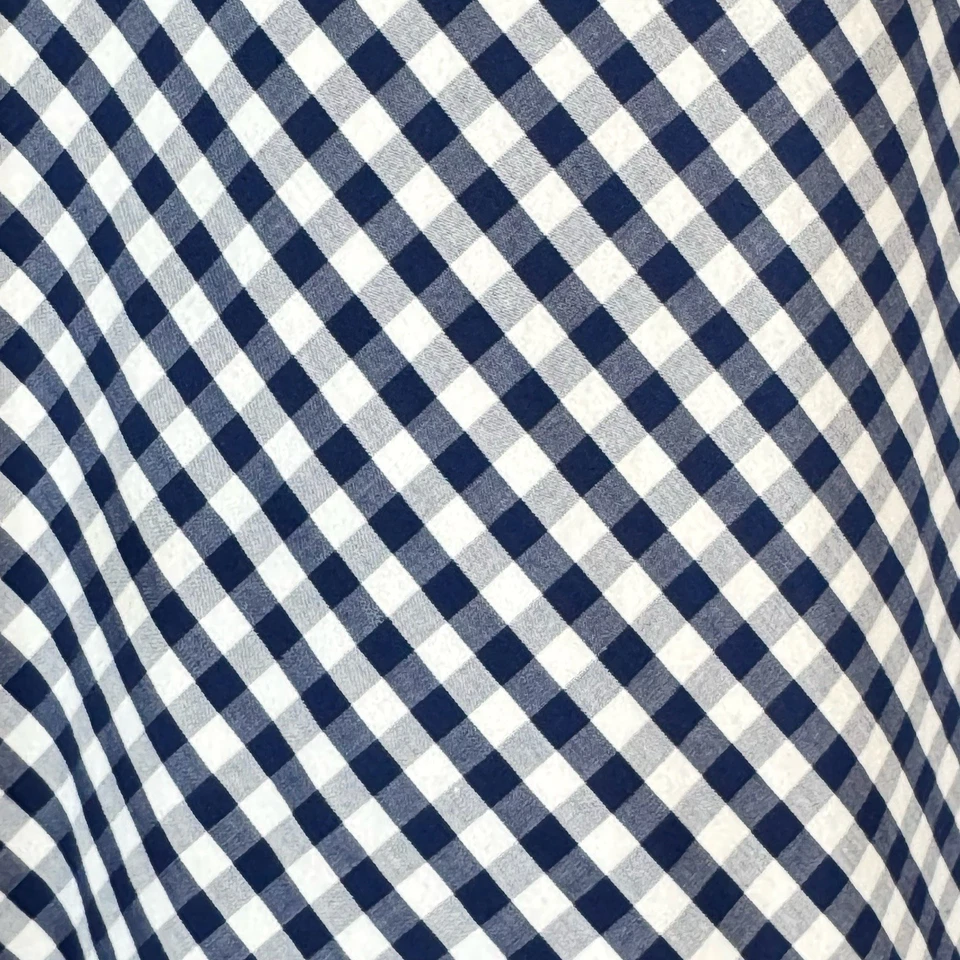 Vestido de verão vintage maxi midi Gingham azul e branco xadrez bolsos frontais amarrar tamanho 14 - Imagem 4 de 4