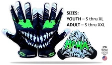 Toxic Stealth Football Receiver Gloves Sticky Pro Grip Be a Villain not a Joker