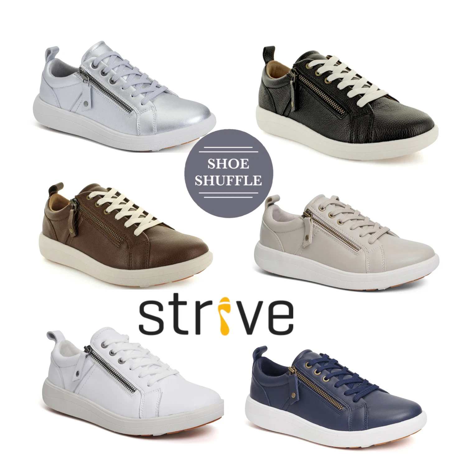 Strive Talia Contoured arch support Sole Comfort adjustable lace up Leather Shoe