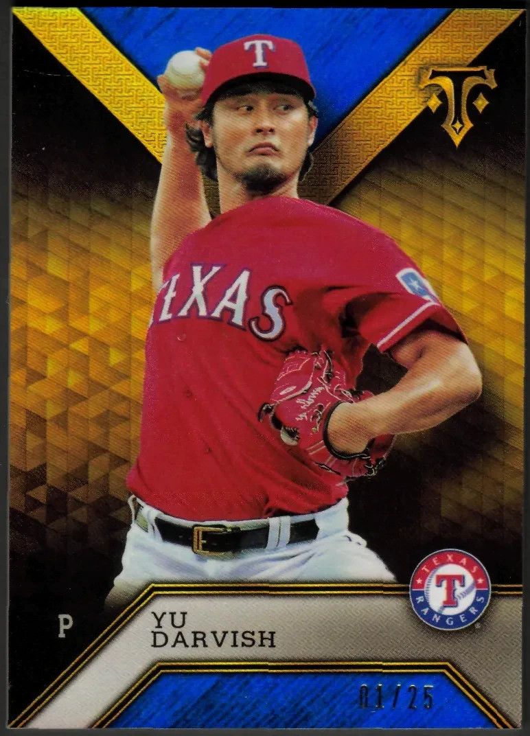 Yu Darvish 2016 Topps Triple Threads Sapphire /25 Texas Rangers MLB SN 1