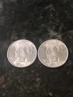 Peace Dollars Lot Of 2. 1924 P And 1925 P. BU. Will Combine Shipping
