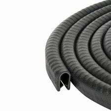 Edge Trim Black Large U Height - 21/32" U Height x 3/64" - 5/32". Grip Range ...