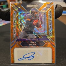 Jared Wiley 2024 Prizm Draft Picks Sensational Signatures Auto Orange Wave /75