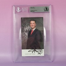 LOUIS VAN GAAL SIGNED PROMO CARD AUTOGRAPH BECKETT AUTHENTIC