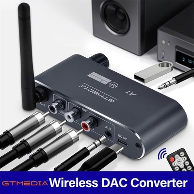 GTMedia Bluetooth 5.2 Receiver 3.5mm AUX USB Coaxial Audio Adapter HiFi Stereo