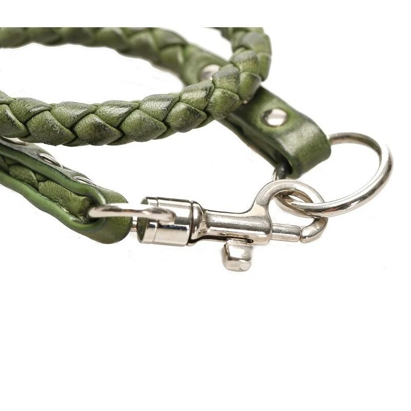 Pulsera Intrecciato Cuero Verde Bottega Veneta Unisex Longitud Total 37cm Nueva Foto 4 de 4