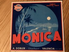 Originales spanisches Orangenkisten-Etikett aus Valencia, ca. 1930er Jahre.