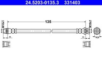 Bremsschlauch ATE 24.5203-0135.3 FüR Megane DZ0 BZ0 Renault CC 3 KZ0 EZ0 Combi