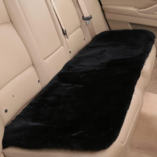 Fluffy Australian Sheepskin Car Seat Cover - Eco-Friendly Soft Wool Black 