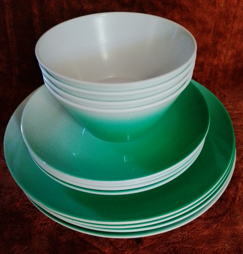 12-Piece Melamine Dinnerware Set, includes Dinner Plates,Salad Plates,and Bowl