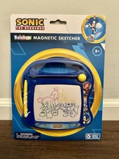 Sonic the Hedgehog Rainbow Magnetic Sketcher Travel Toy Draw Write w/ Stylus NIB