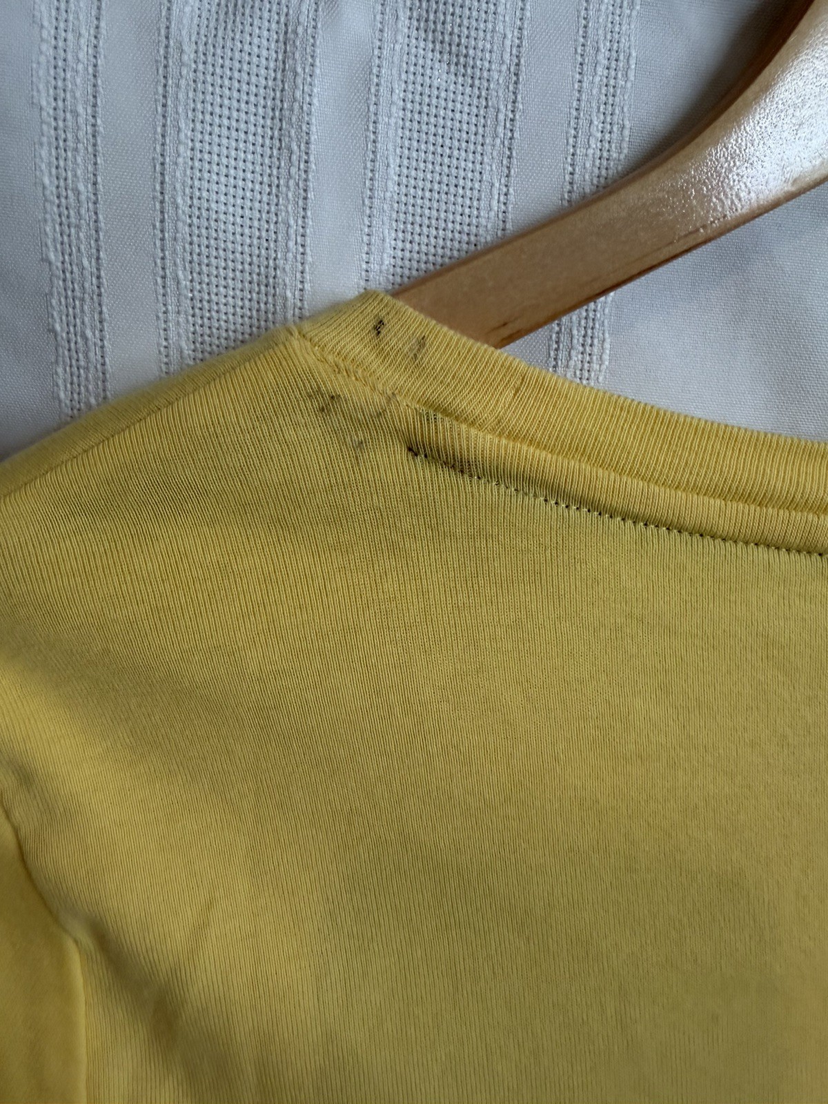 Tommy Hilfiger Shirt Womens Lemon Yellow Tie Sleeve Flag Logo Embroidered Large thumbnail 4