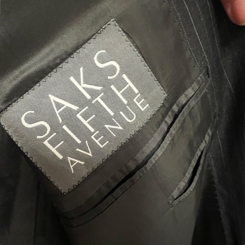 Corneliani for Saks Fifth Avenue Blazer 46L Charcoal Pinstripe Wool Super 130s I - Picture 2 of 20