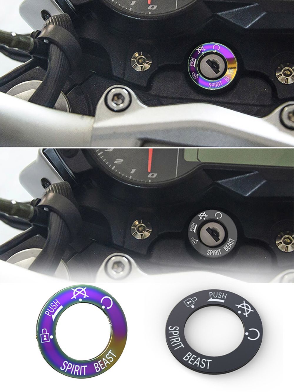 Stainless Steel Key Shell Lock Key Sticker Motorcycle Key Ring Stickers ...