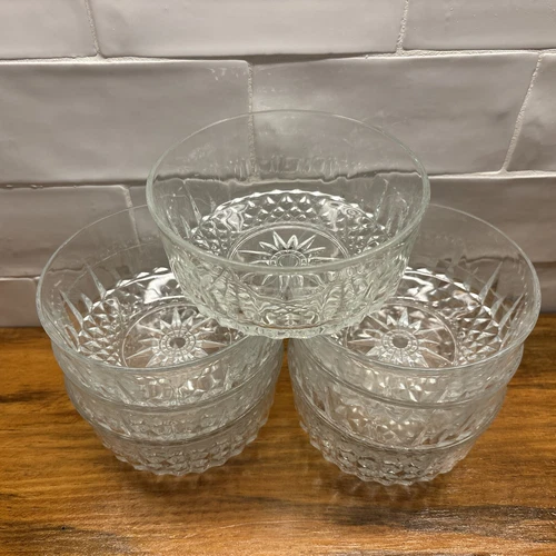 Vintage Arcoroc Starburst Bowls(Set Of 7) 6 Made In USA/1 Made In France 