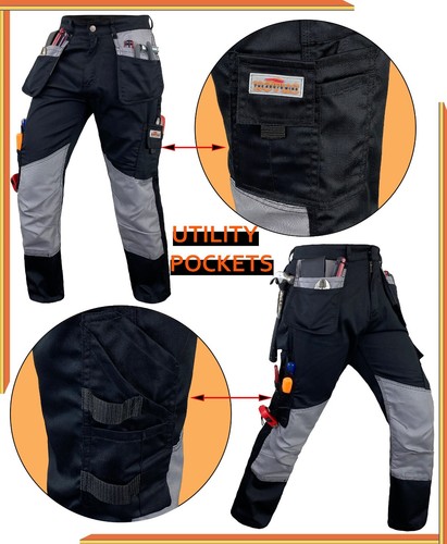 Pantalones de trabajo de carga NOTUS para hombre utilitarios rodilleras de alta resistencia funda bolsillos para herramientas - Imagen 16 de 27