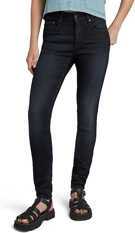 G-STAR RAW Damen 3301 Джинсы-скинни с высокой посадкой, женские эластичные колготки Blau 25W / 30L