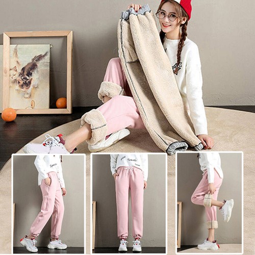 Women Warm Jogging Pants Winter Thick Fleece Lined Trousers Joggers Sport Bottom - Picture 10 of 16
