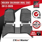 KIWI MASTER 3D TPE Car Floor Mats Fit Holden Colorado Dual Cab 2012-2020