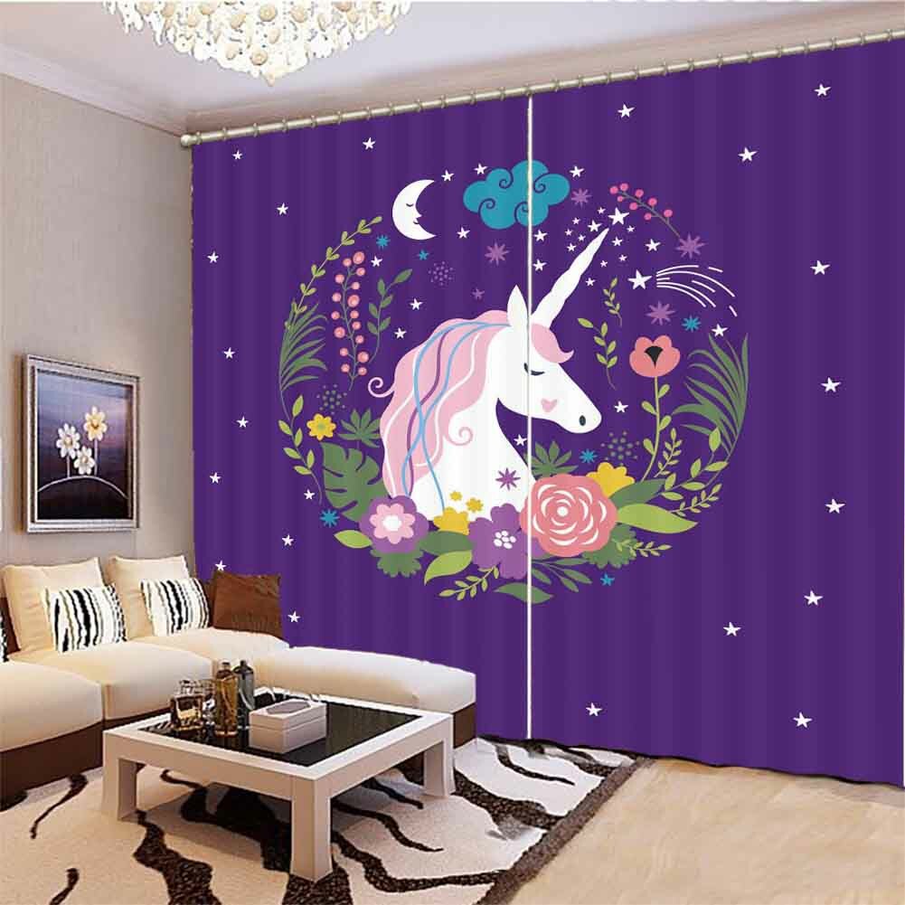 Rideaux Occultants Sweet Home 3D - Tissu Imprimé Chevaux - Neuf
