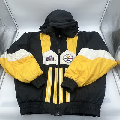 VINTAGE PRO PLAYER NFL PITTSBURGH STEELERS HOODED REVERSIBLE