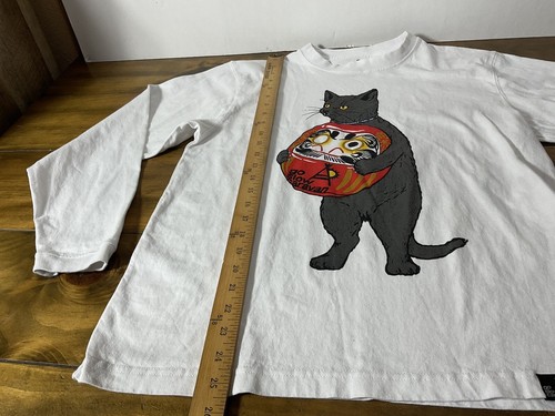 Go Slow Caravan Graphic Cat Long Sleeve White T-Shirt Size 3 - Picture 5 of 10