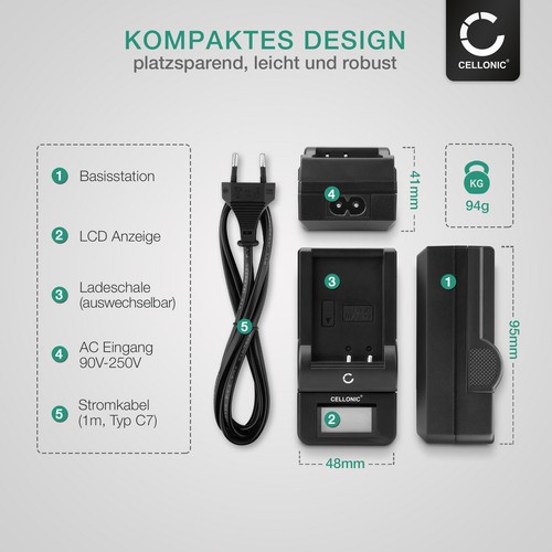 2x Akku für Sony NP-FV30 NP-FV50 NP-FV70 NP-FV100 NP-FV90 650mAh + Ladegerät - Bild 4 von 7