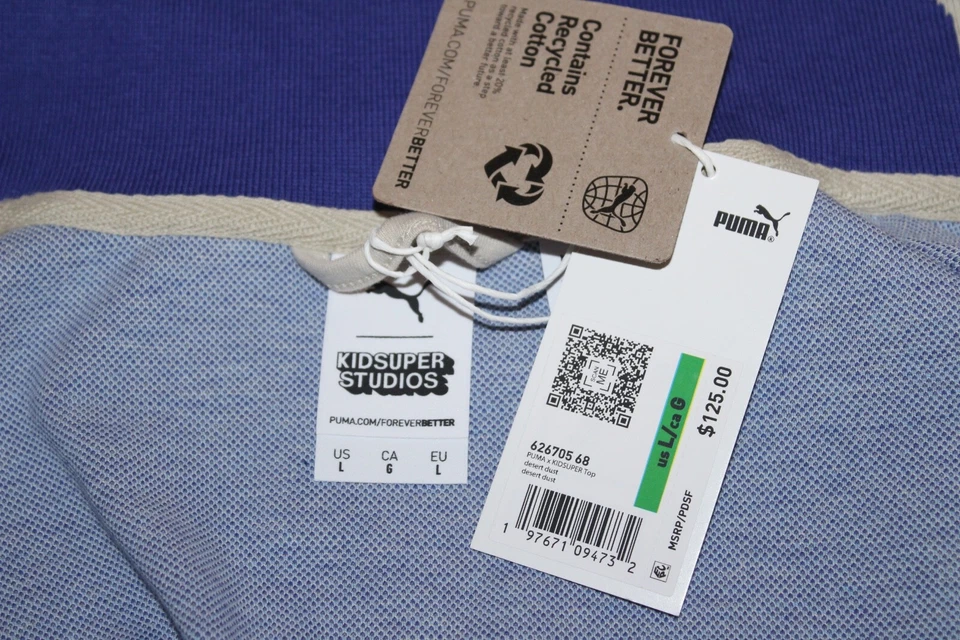 $125 PUMA x KIDSUPER Collab Mujer Cremallera Completa Chaqueta Corta Camisa Atlética Top Talla L Foto 2 de 4