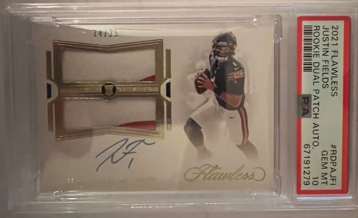 Justin Fields Panini Flawless Rookie Dual Patch Autograph #RDPAJFI Base