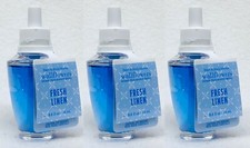 3 Bath Body Works FRESH LINEN Wallflower Home Scent Oil Refill Bulb