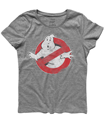 3styler T-Shirt Donna Fantasma acchiappa Fantasmi Ghost Logo Film Cult Anni 80 Shirt - Linea Classic - 100% Cotone 185 gr/mq (L, Nero