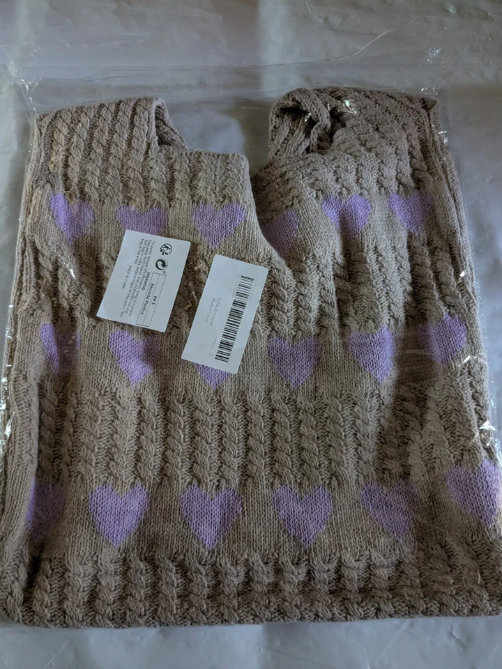 Bag Geometric love heart pattern tote knitted shoulder  Crochet bag New - Image 3 of 4